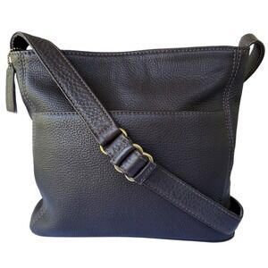 VINTAGE COACH Sonoma Pocket Zip Crossbody Legacy Bag, Pebbled Brown Leather